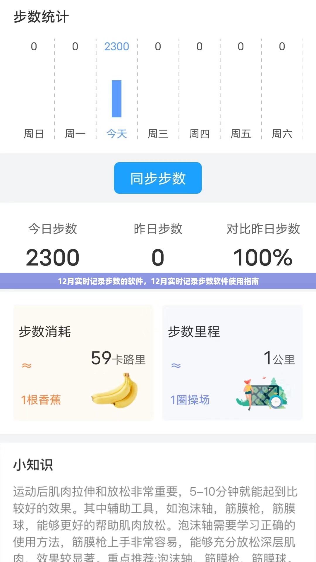 12月步数实时记录软件及使用指南