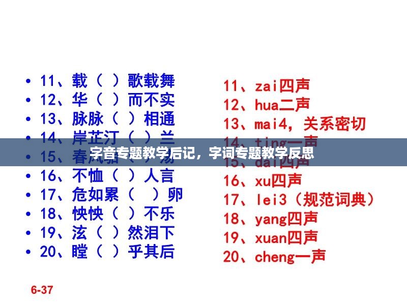 字音专题教学后记，字词专题教学反思 